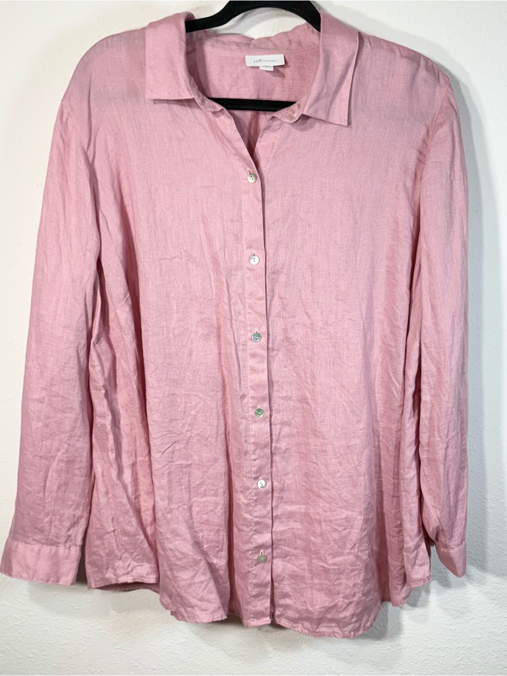 J.Jill Women’s Button Down Long Sleeve Blouse Linen Size XL Lightweight